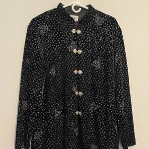 Ladies J.B.S. LTD  Black Jacket with lots of Bling! Whimsical & Fun! 2X